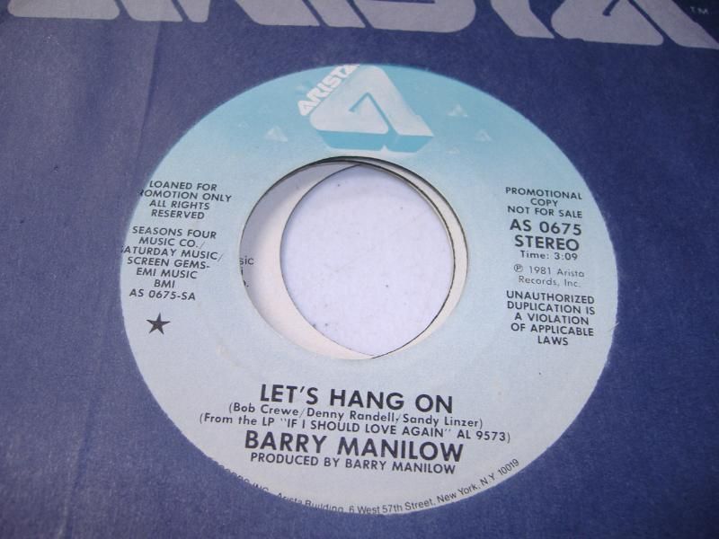 Let's Hang On (same) - BARRY MANILOW