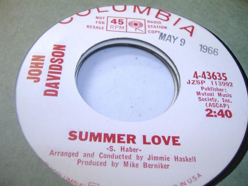 JOHN DAVIDSON - Summer Love (i'll Try Lovin' You Less)