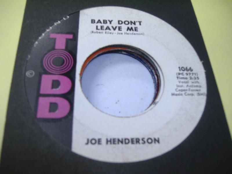 JOE HENDERSON - Baby Don't Leave Me