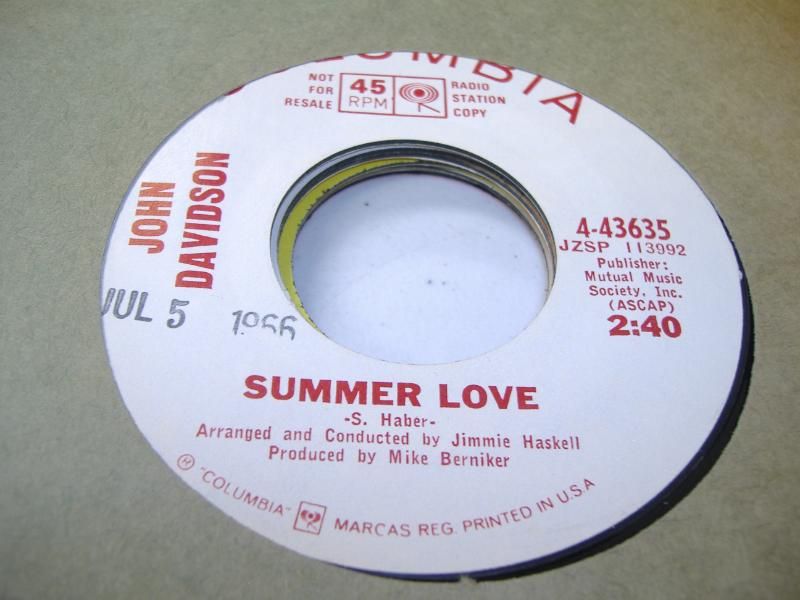 Summer Love (i'll Try Lovin' You Less) - JOHN DAVIDSON