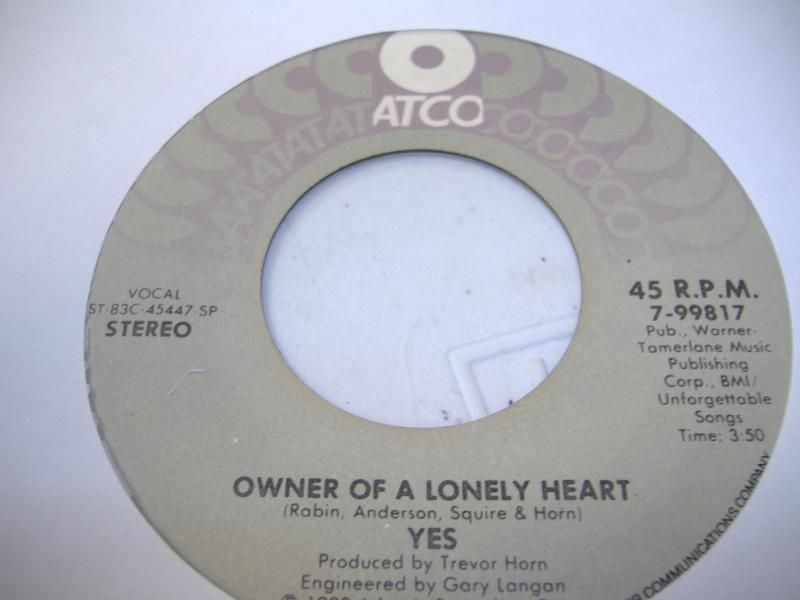 YES - Owner Of A Lonely Heart (our Song) Album