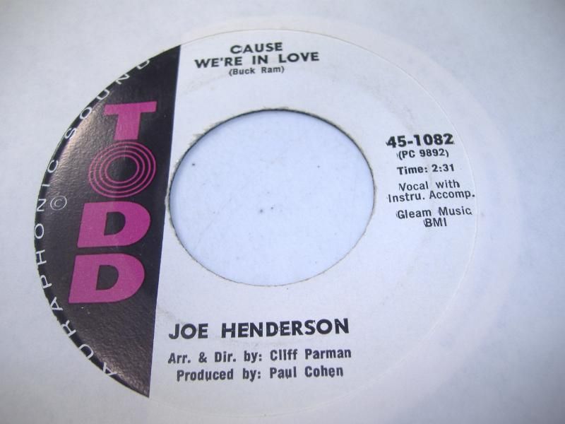 JOE HENDERSON - Cause We're In Love (sad Teardrops At Dawn) Record