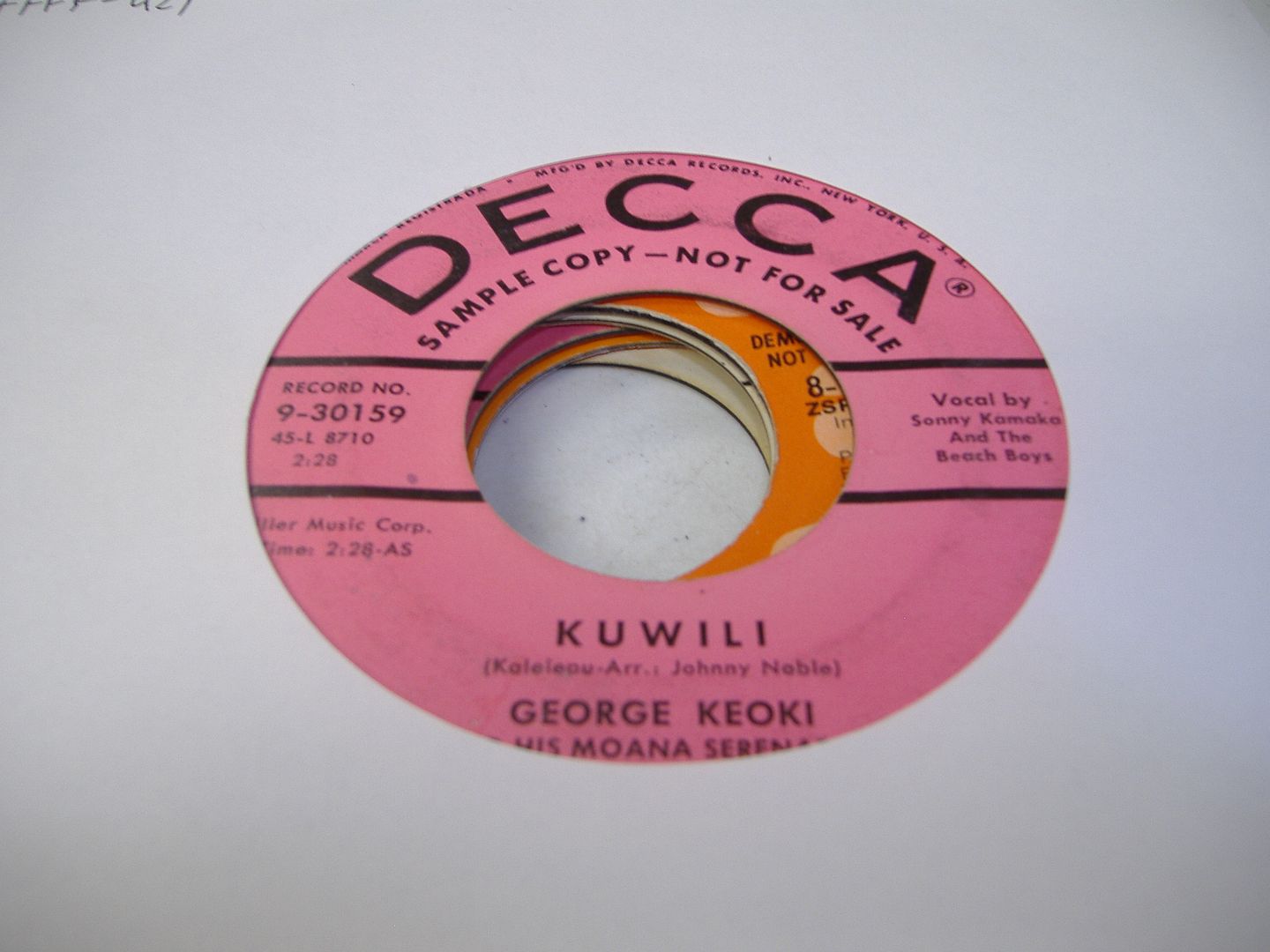 GEORGE KEOKI & HIS MOANA SERENADERS - Kuwili (kaloaloa)