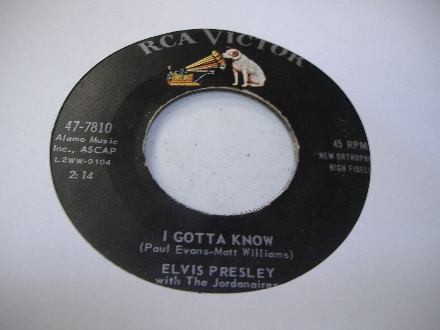 ELVIS PRESLEY & THE JORDANAIRES - I Gotta Know (are You Lonesome To-night?)