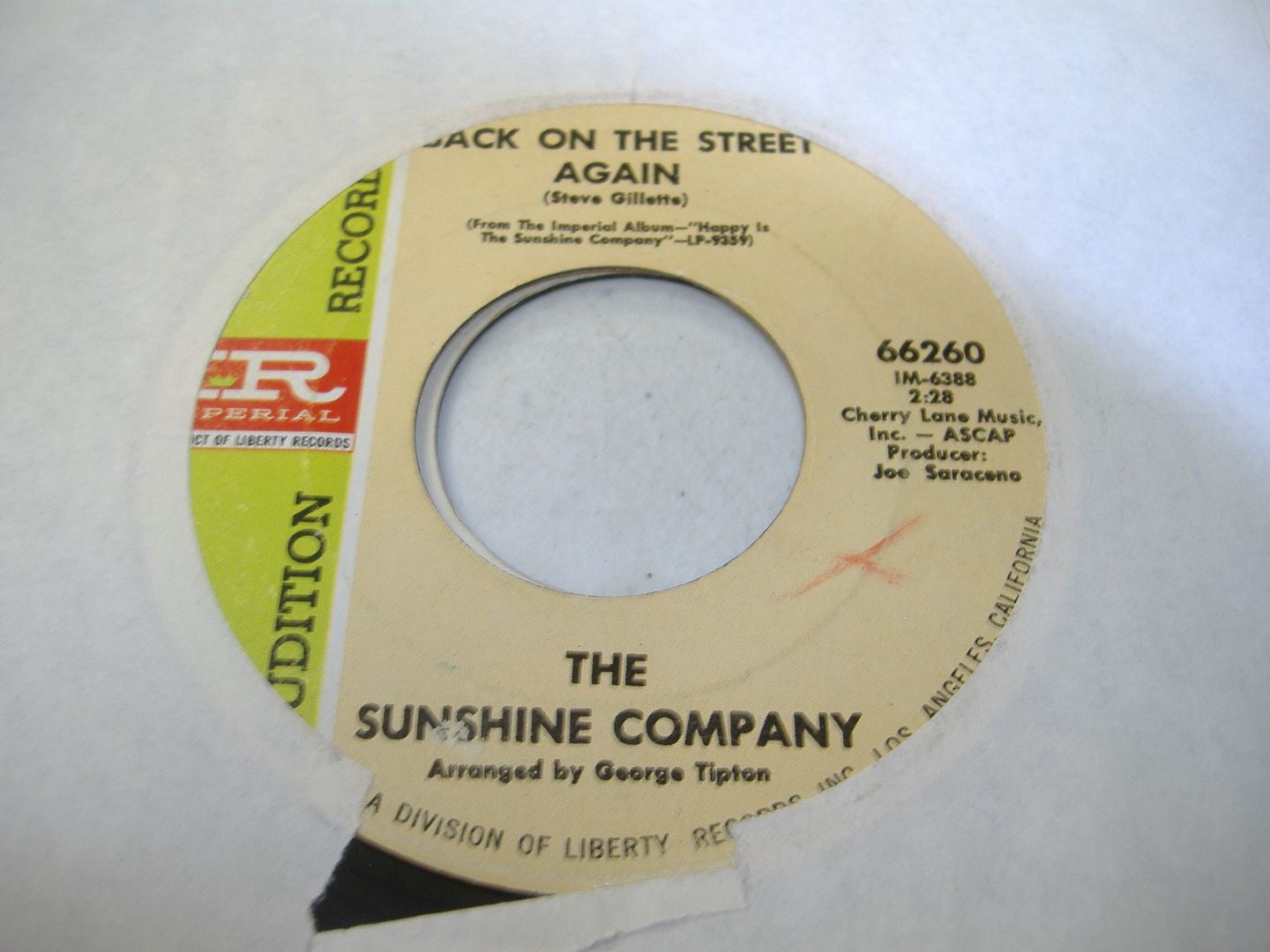 SUNSHINE COMPANY - Back On The Street Again (i Just Want To Be Your Friend)