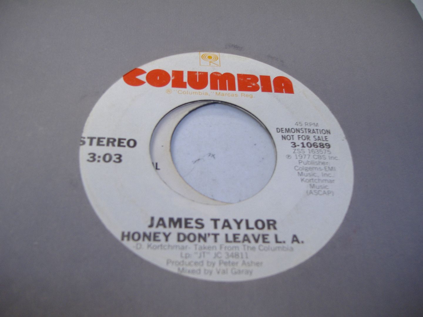 JAMES TAYLOR - Honey Don't Leave L. A. (same)
