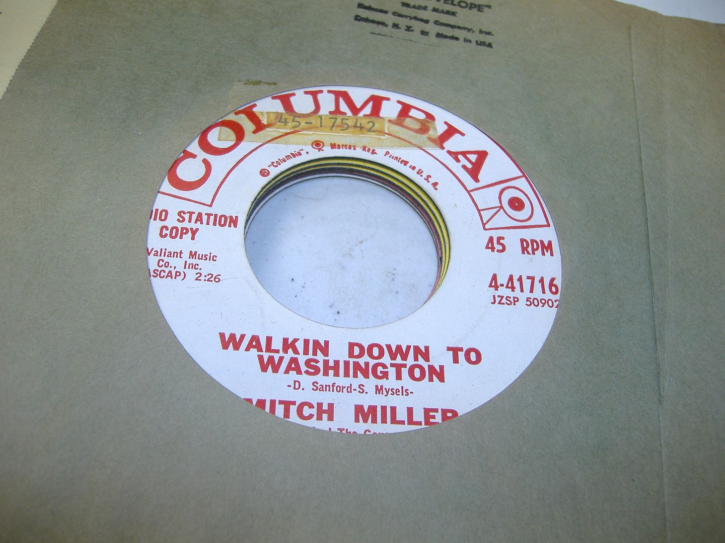 MITCH MILLER - Walkin Down To Washington (silly Little Tune)