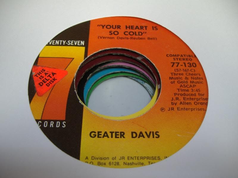 Your Heart Is So Cold (you Made Your Bed Hard) - GEATER DAVIS