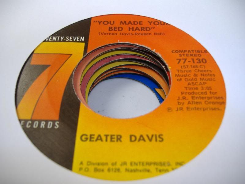 GEATER DAVIS - You Made Your Bed Hard (your Heart Is So Cold) Record