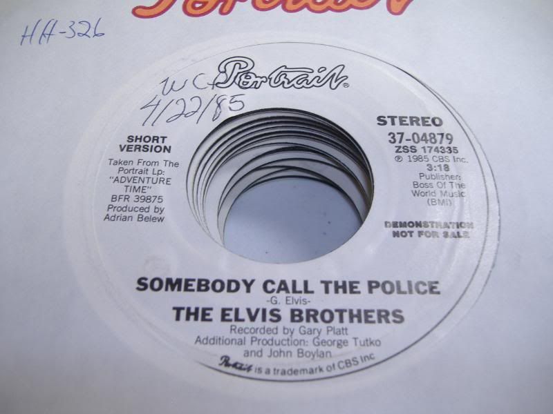 The Elvis Brothers Somebody+Call+The+Police 45RPM