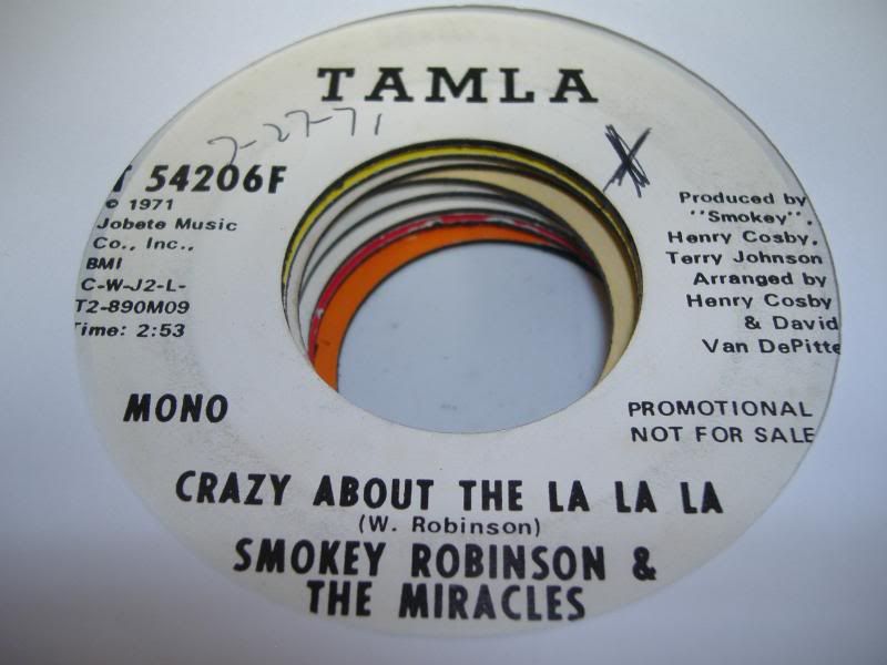 SMOKEY ROBINSON & THE MIRACLES - Crazy About The La La La (same)