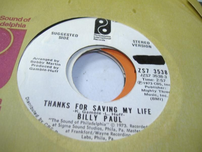 BILLY PAUL - Thanks For Saving My Life CD