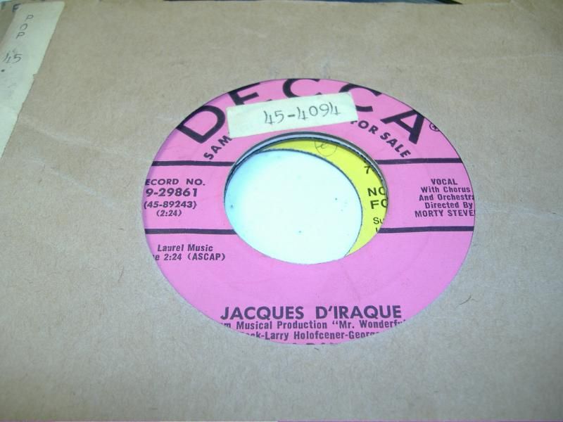 SAMMY DAVIS, JR - Jacques D'iraque (too Close For Comfort)