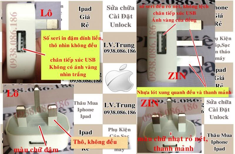 Sạc - Cáp - Tai Nghe Nguyên Zin theo Máy cho Iphone Ipad - Ipod. Giá tốt cho ACE - 9