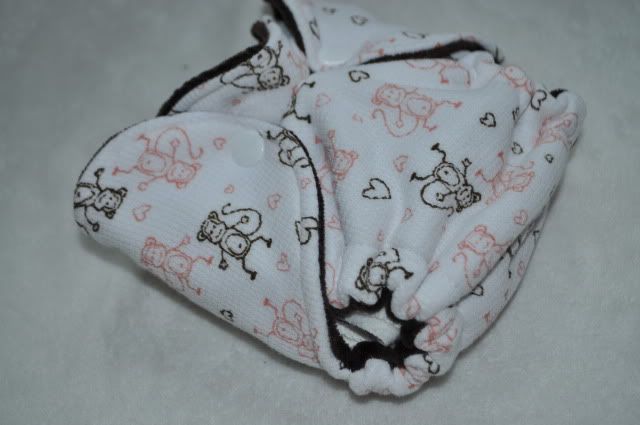 Bumstoppers Newborn Pink/Brown monkeys fitted CV