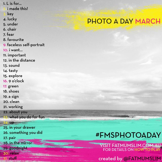 March 2013 Photo A Day Challenge list