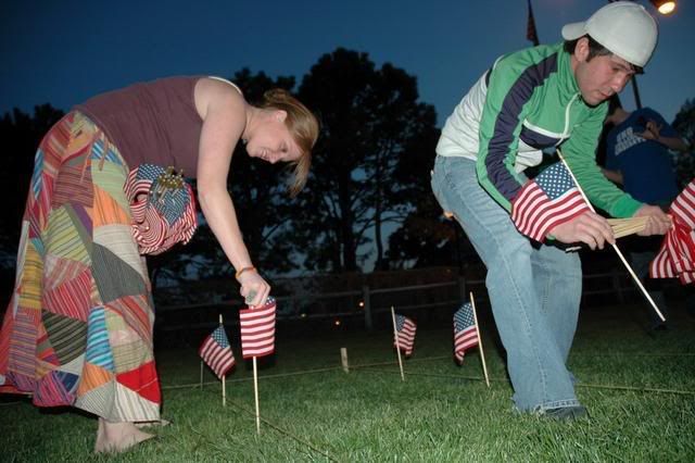 Anna and Nick place flags at Tribute To The Fallen 2007