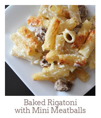 ”Baked Rigatoni with Mini Meatballs”