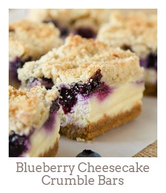 ”Blueberry Cheesecake Crumble Bars”