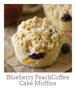 ”Blueberry Peach Coffee Cake Muffins”
