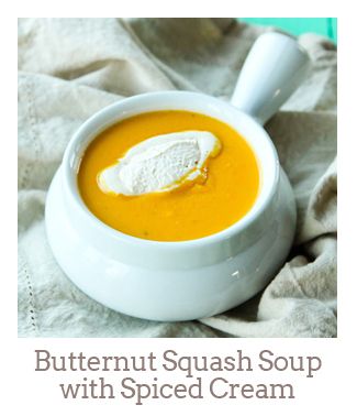 ”Butternut Squash Soup with Spiced Cream”