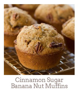 ”Cinnamon Sugar Banana Nut Muffins”