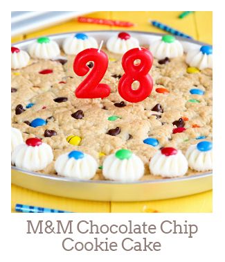 ”M&M Chocolate Chip Cookie Cake”