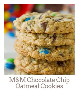 ”M&M Chocolate Chip Oatmeal Cookies”