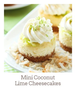 ”Mini Coconut Lime Cheesecakes”