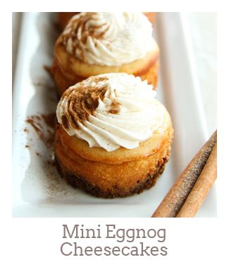”Mini Eggnog Cheesecakes”