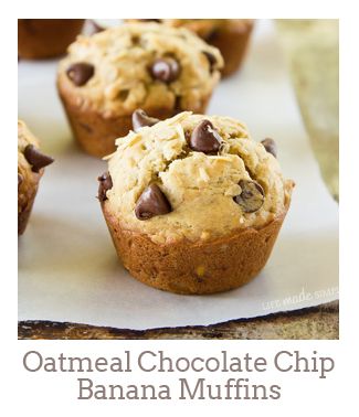 ”Oatmeal Chocolate Chip Banana Muffins”