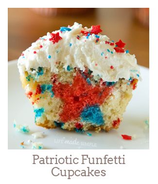 ”Patriotic Funfetti Cupcakes”
