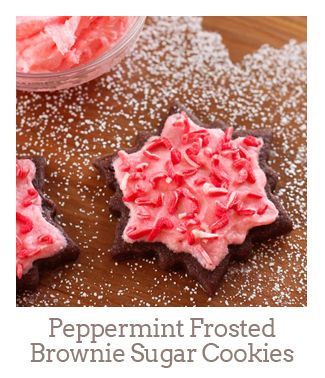 ”Peppermint Frosted Brownie Sugar Cookies”
