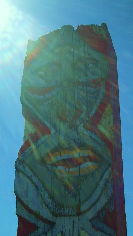 scary tall recycled telephone