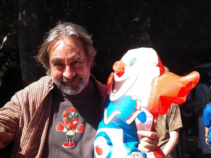 Captain Wayne-O hugging (without written permission) Larry Harmon's Bozo © BoBo doll not to be confused with Rancho Bozo or RanchoBozo.com ©