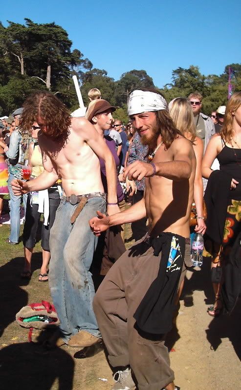 dancing young hippy dudes