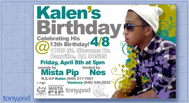 13th Birthday Party Invites. 13th Birthday party invite