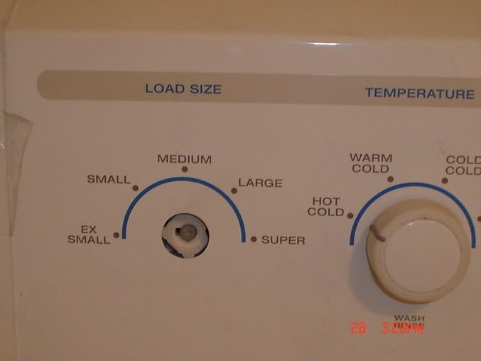 Broken washer knob