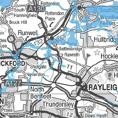 Environment Agency Flood-Risk Map of Rawreth Area