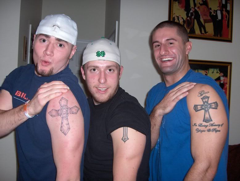 Cross Tattoos Three Guys With Cross Tattoos On Upper Arm Bookmark It