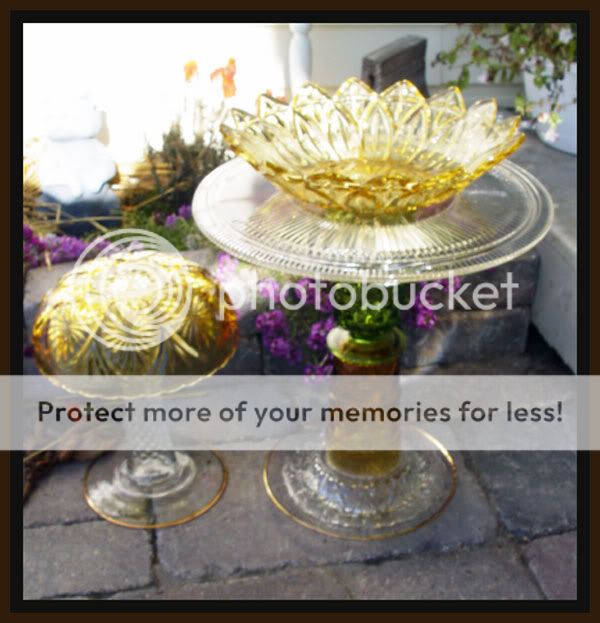 All GLASS, art glass pedestal birdbath bowl design is in very good 