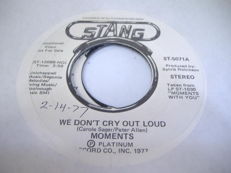 Soul Promo 45 MOMENTS We Dont Cry Out Loud on Stang (Promo)  