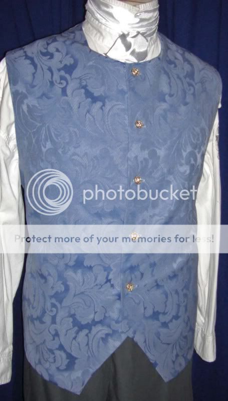 GORGEOUS SKY BLUE BROCADE DESIGN 1600 1700 VEST