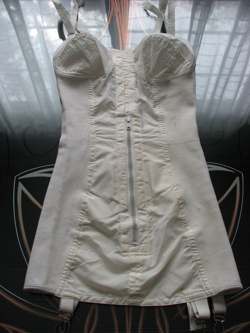 1960's Vintage Milady White Knit Corselette~Foundation Girdle~Garters ...