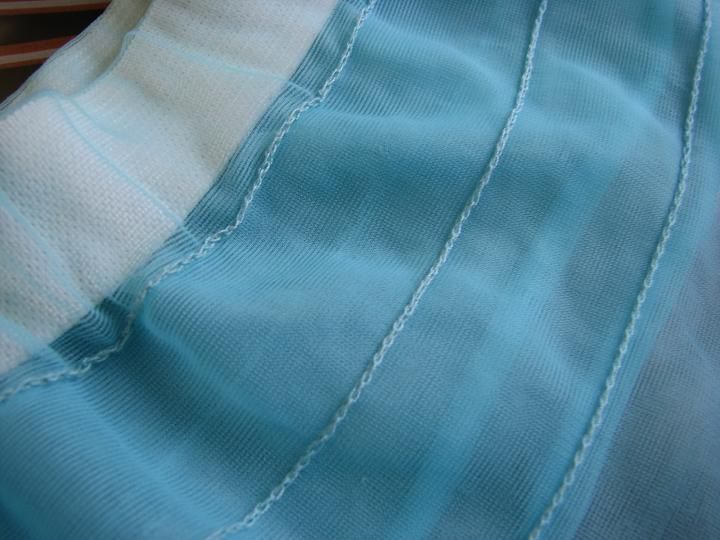 1960s Vintage Partners Please Aqua Blue Ruffle Full Mini Petticoat 