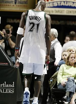 KG heads for the locker room after being ejected yesterday. I'm busting out the jersey to show support.