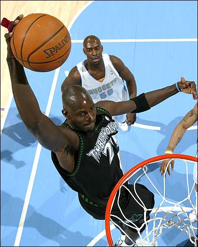 KG hammers one down in the loss against Denver