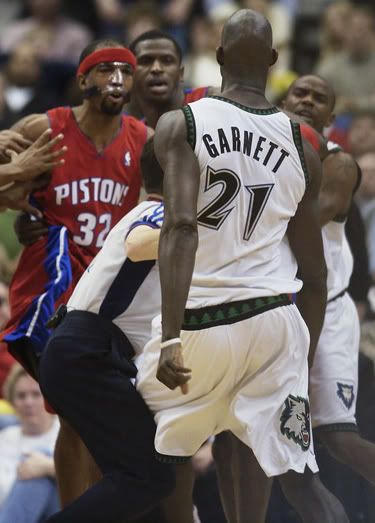 KG and McDyess were quickly separated.