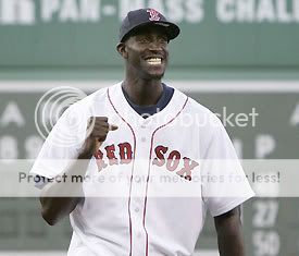Already endearing himself to the Boston sports fans, KG throws the ceremonial pitch earlier tonight at Fenway Park